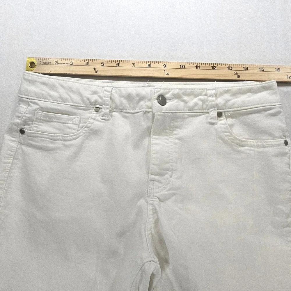 d.jeans Womens White Lace Up Ankle Straight Leg Stretch Denim Jeans Size 12